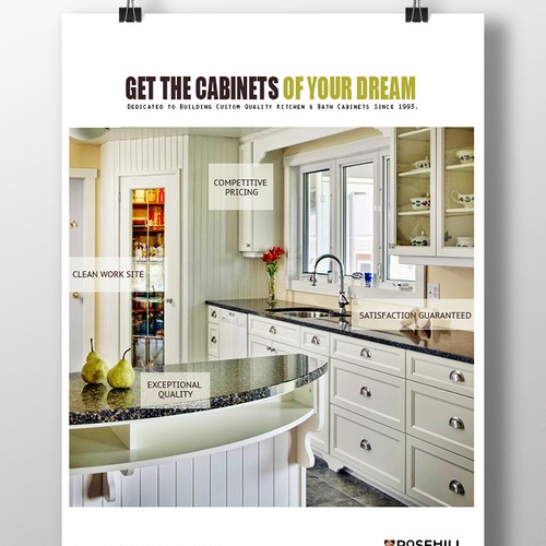 Cabinet design with the title 'Get the cabinets of your dream'