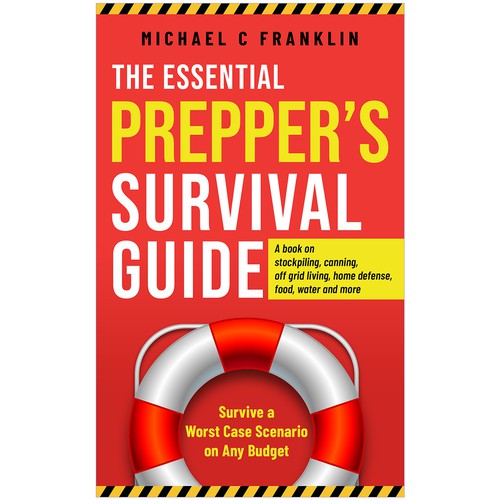 Survival design with the title 'Survival guide cover that stands out'