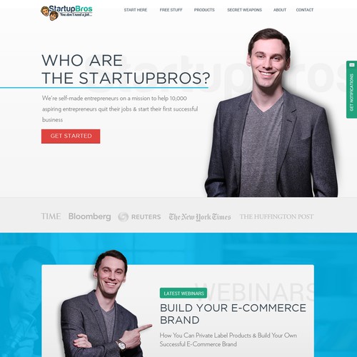News website with the title 'popular entrepreneurship blogs online'