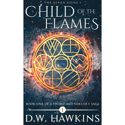 Series book cover with the title 'Child of flames.'