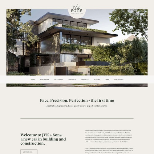 Architecture website with the title 'Elegant construction homepage'