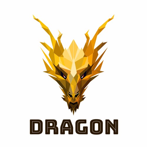 Low poly logo with the title 'Dragon logo for a luxury event for car enthusiasts.'