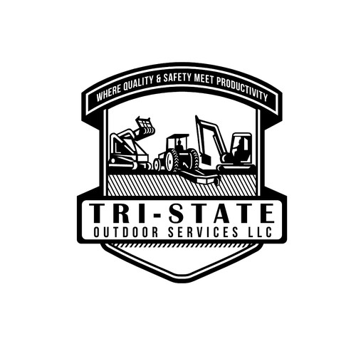Excavator logo with the title 'Tri-State Outdoor Services'