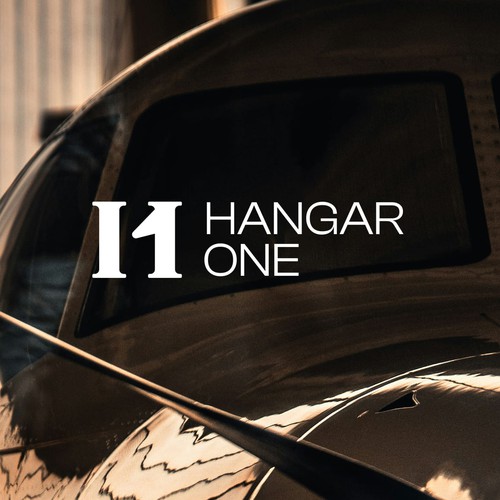 Aviation logo with the title 'Hangar One । Logo Design'