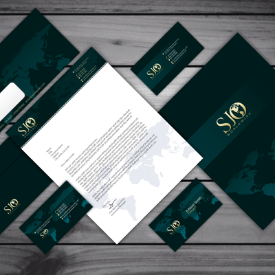 Stationery Set Proposal for 'SJO Worldwide'.