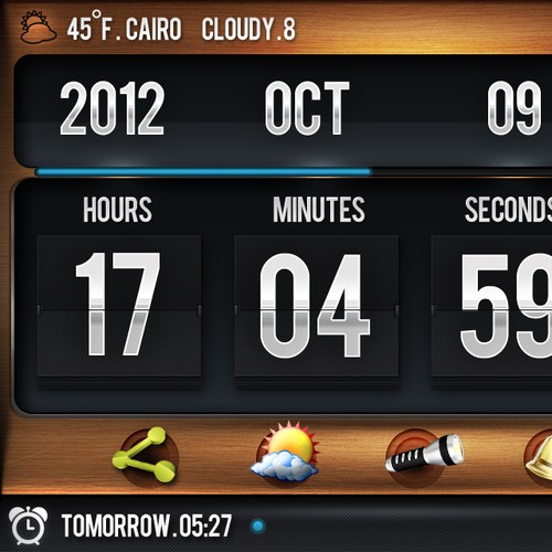 Clock design with the title 'alarm'