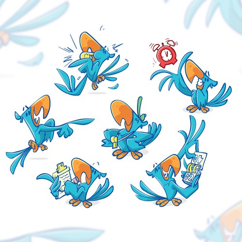 Parrot design with the title 'Pistachio coach set'