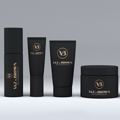 Shaving design with the title 'Vaz&Brown Men’s Grooming Kits'