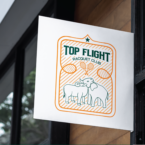 Badminton logo with the title 'Classic design for racquet club'