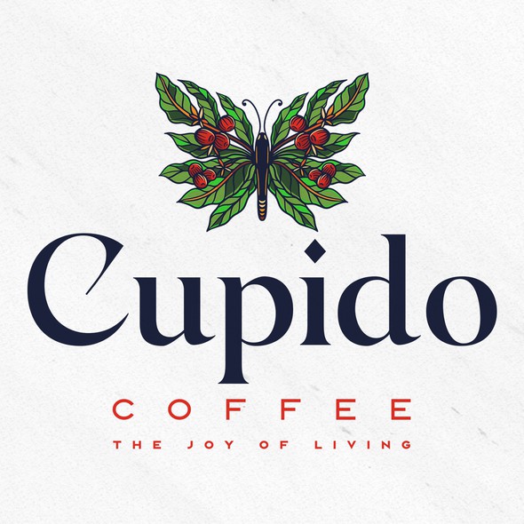 Butterfly logo with the title 'Cupido Coffee'