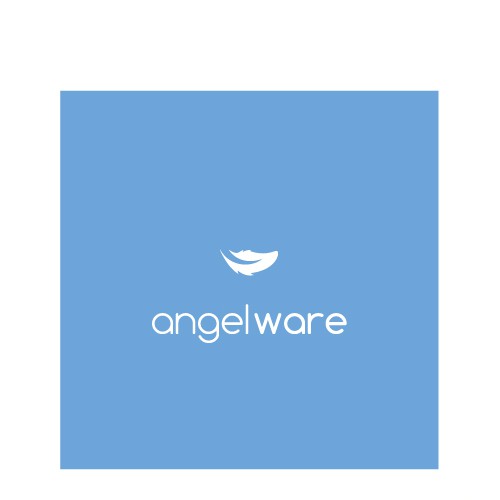 Angel heart logo with the title 'Clean logo for teen safety app for parents'
