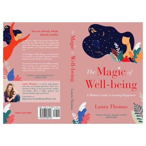 Self-help book cover with the title 'Book cover for "The Magic of Well-being"'