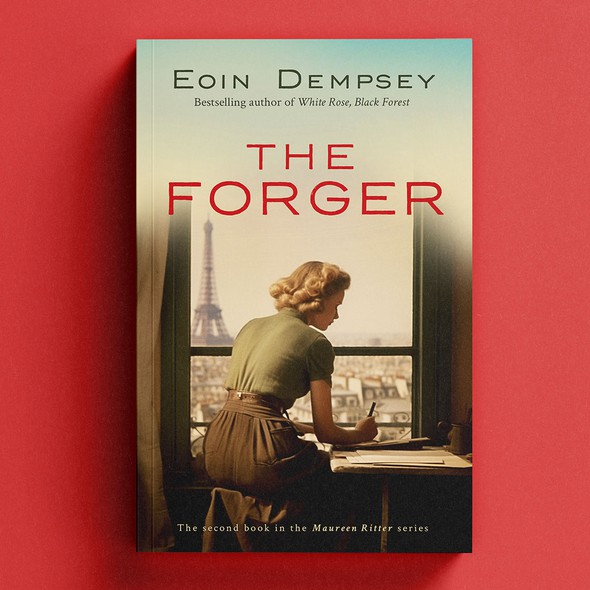 Retro book cover with the title 'The Forger '