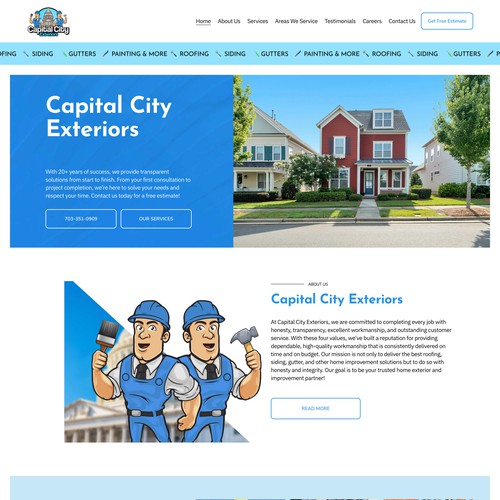 Renovation design with the title 'Squarespace website for the Capital City Exteriors'