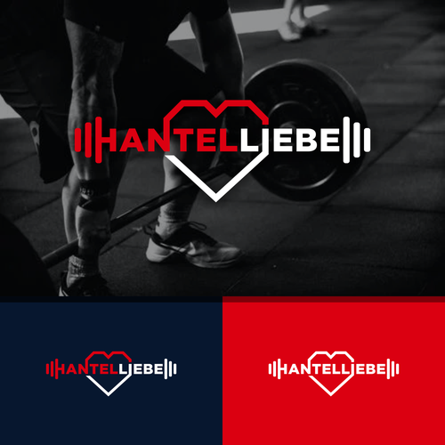 Physical logo with the title 'hantel liebe'