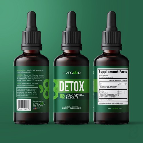 Dropper bottle label with the title 'Label Design'