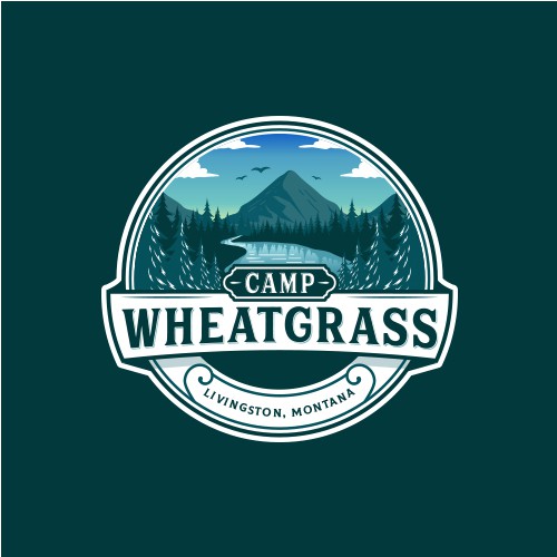 Fir tree logo with the title 'Camp Wheatgrass'