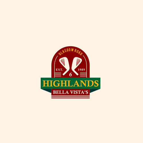 Golf logo with the title 'golf stick vintage concept'