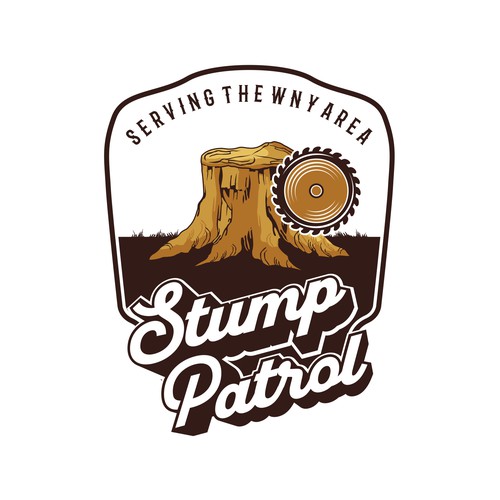 Saw blade design with the title 'STUMP PATROL'