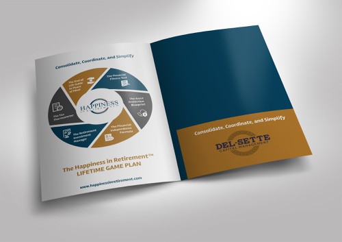 Folder design with the title 'Create a dynamic, engaging step brochure for a leading firm that's unveiling new services'