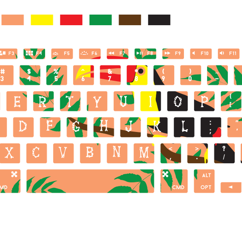 Keyboard design with the title 'Keyboard Design 1 to 1 work'