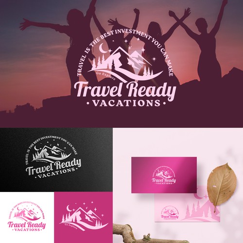 Pink logo with the title 'Logo for Travel Ready Vacations'