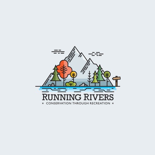 Tree logo with the title 'Running Rivers'