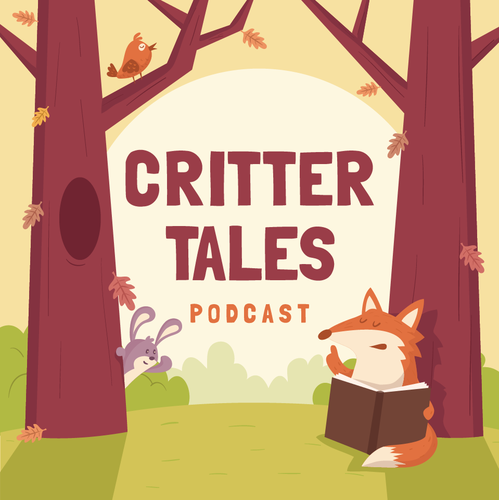 Rabbit design with the title 'Critter  Tales podcast design'