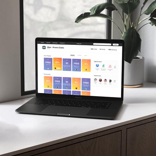 Coupon design with the title 'Promo Codes Website Design'