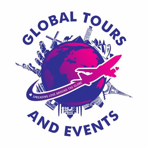 Tourism logo with the title 'Global Tours and Events'