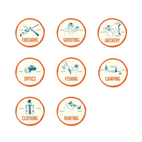 Line drawing design with the title 'Custom line drawing Icon Set (Won)'
