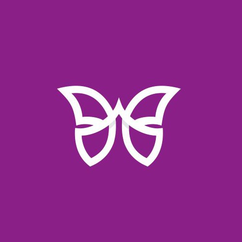 Butterfly design with the title 'Overlapping logo design.'