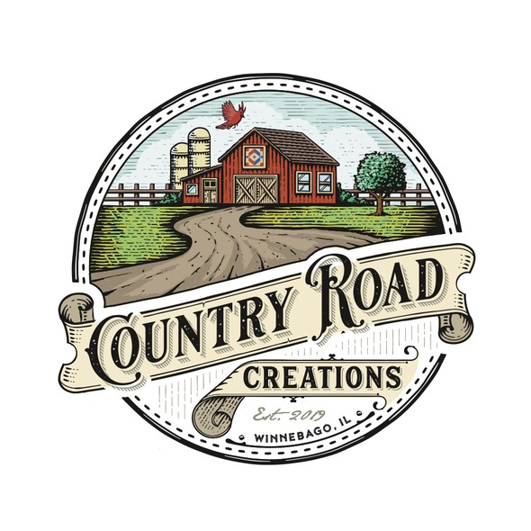 Traditional design with the title 'Country Road Creations'