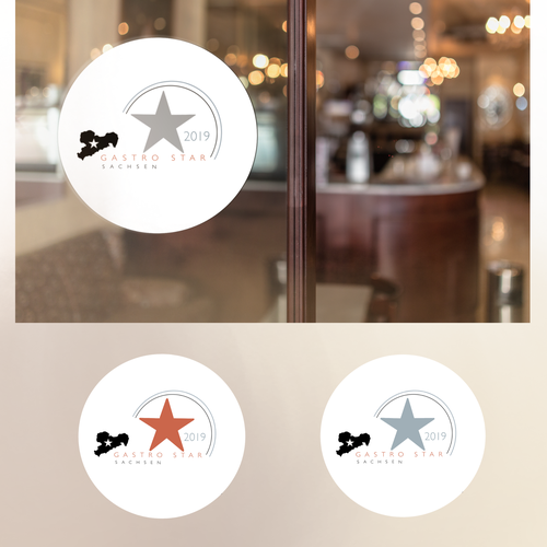 Corporate design logo with the title 'Logokonzept für ein Siegel im Gastronomiebereich Sachsen'