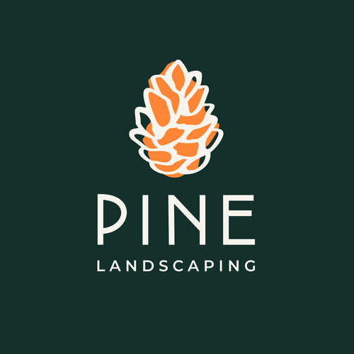 Nature logo with the title 'PINE LANDSCAPING'