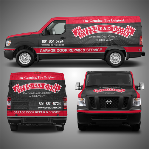 Vinyl design with the title 'Overhead Door wrap design '
