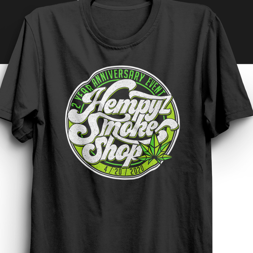 Green t-shirt with the title 'cannabis tshirt design'