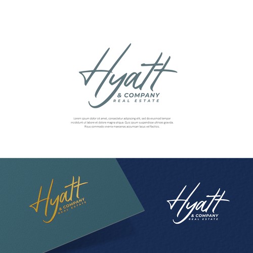 Handwritten brand with the title 'Signature Logo Concept for Real Estate Brokerage'