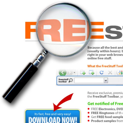 Direct mail design with the title 'Short landing page'