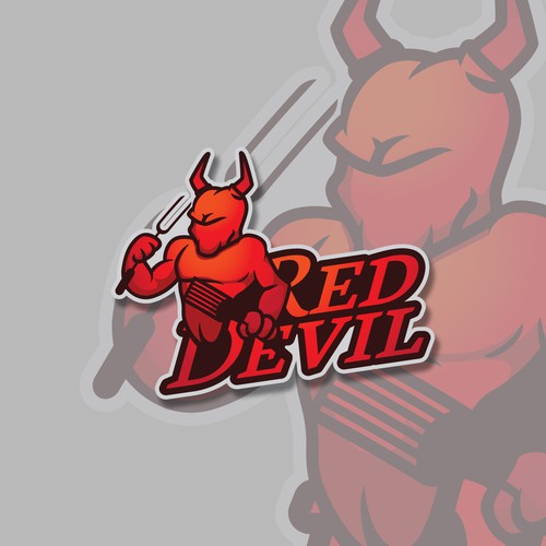 Devil logo with the title 'character and logo design proposal for Red Devil grill'