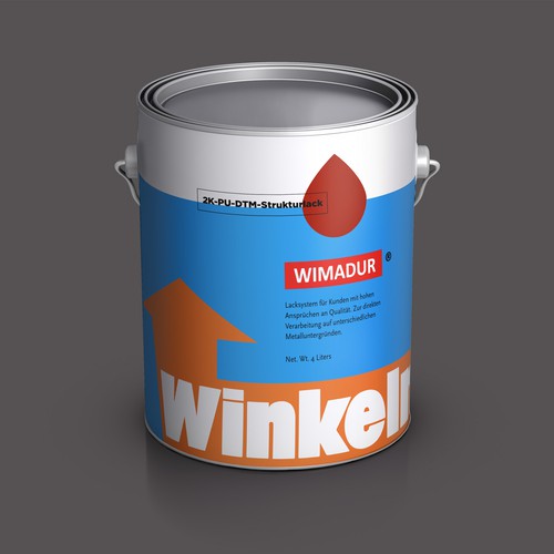 Industrial label with the title 'Winkelmann Coating Label Design'