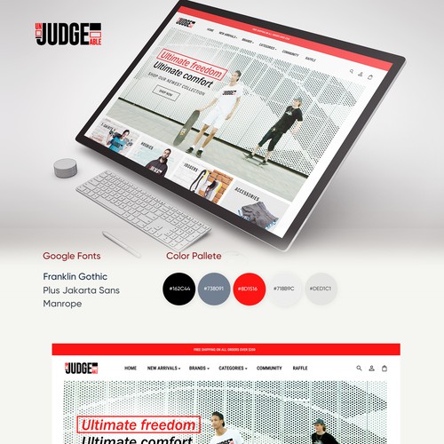 Shoe design with the title 'Shoe Store Website Design '