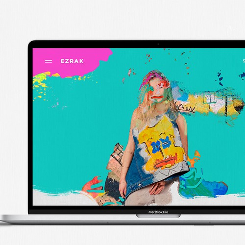 Colorful website with the title 'Colorful E-commerce prioritizing creativity and individuality for Ezrak'
