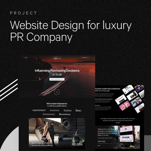 High-end website with the title 'High-end Luxury Full Website design for PR Company'
