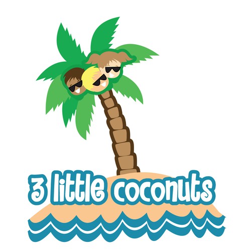 Coco logo with the title 'Create a crisp logo for a baby product company -  3 Little Coconuts'