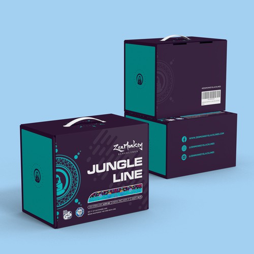 Minimal packaging with the title 'ZenMonkey Slacklines'