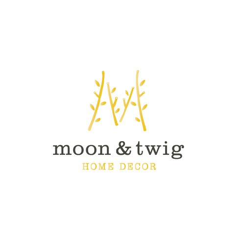 Decorative design with the title 'moon&twig home decor logo'