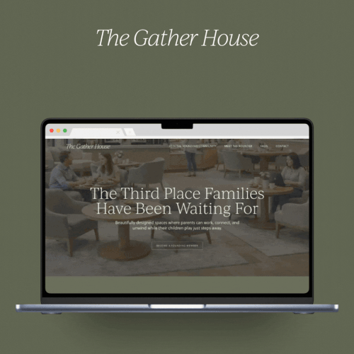 Design with the title 'The Gather House Website'