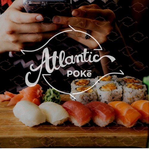 Poke logo with the title 'Logo proposal for poke restaurant'