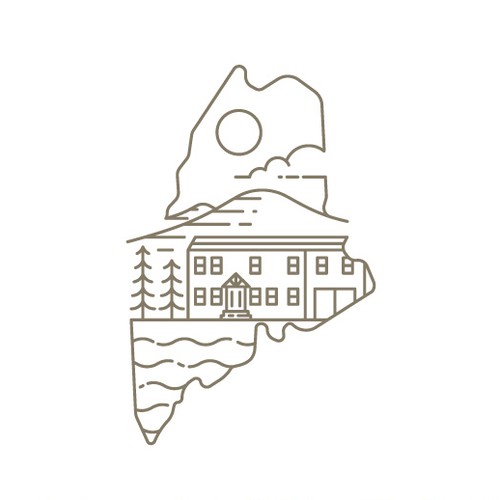 Drop pin logo with the title 'vacation home logo'